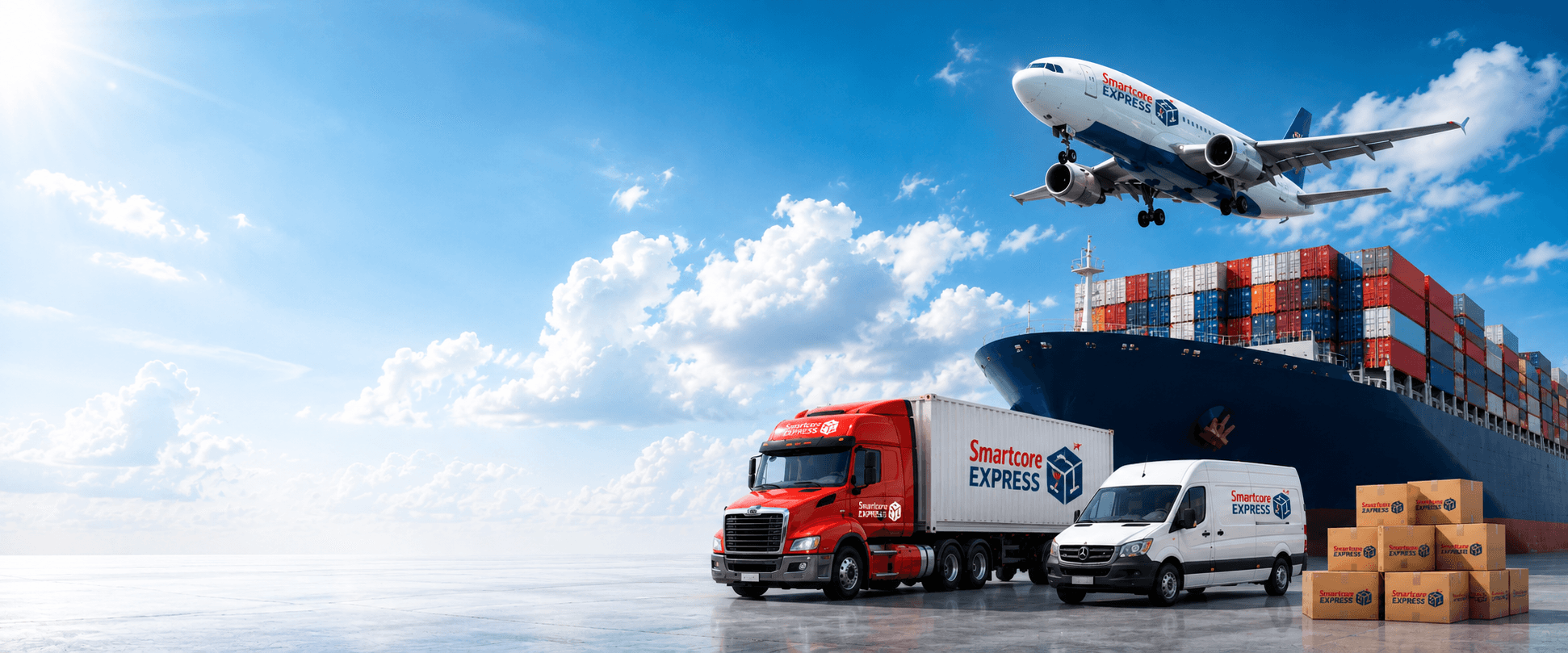 Avion, navire, camion et véhicule de livraison Smartcore Express